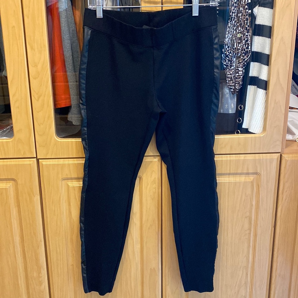 White House Black Market leggings with satin trim